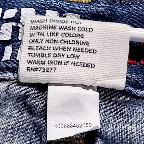 Urban Pipeline Relaxed Bootcut Jean Men 38x32 Blue Western Distressed Denim READ - Picture 4 of 12